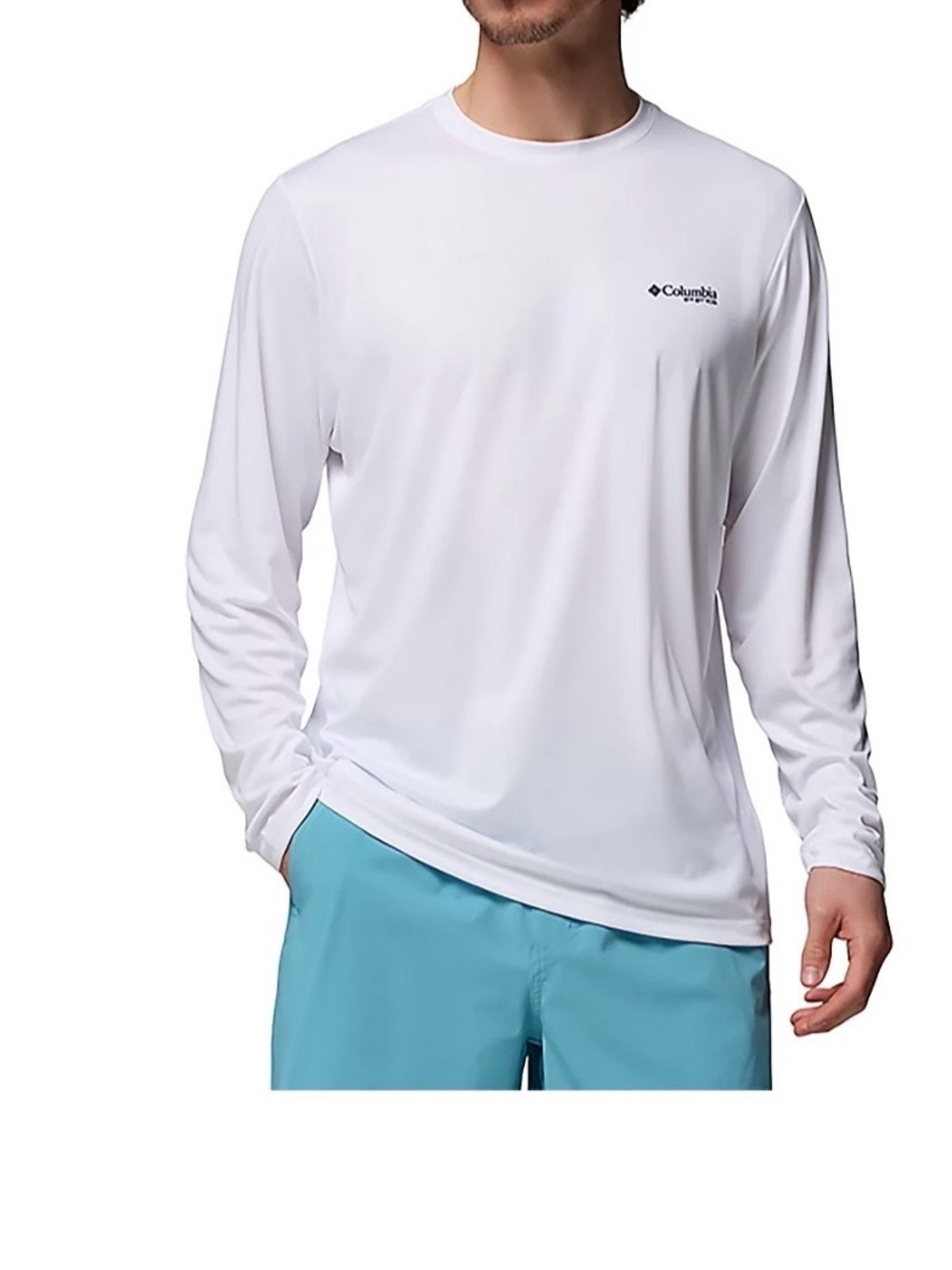 Columbia PFG Omni-Shade Men's Long Sleeve Performance Shirt - White Sz: M
